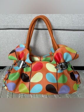 Orla Kiely | Multi Stem Print | Leather Shoulder Bag